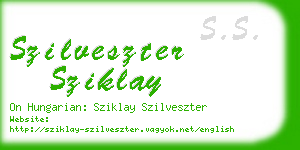 szilveszter sziklay business card